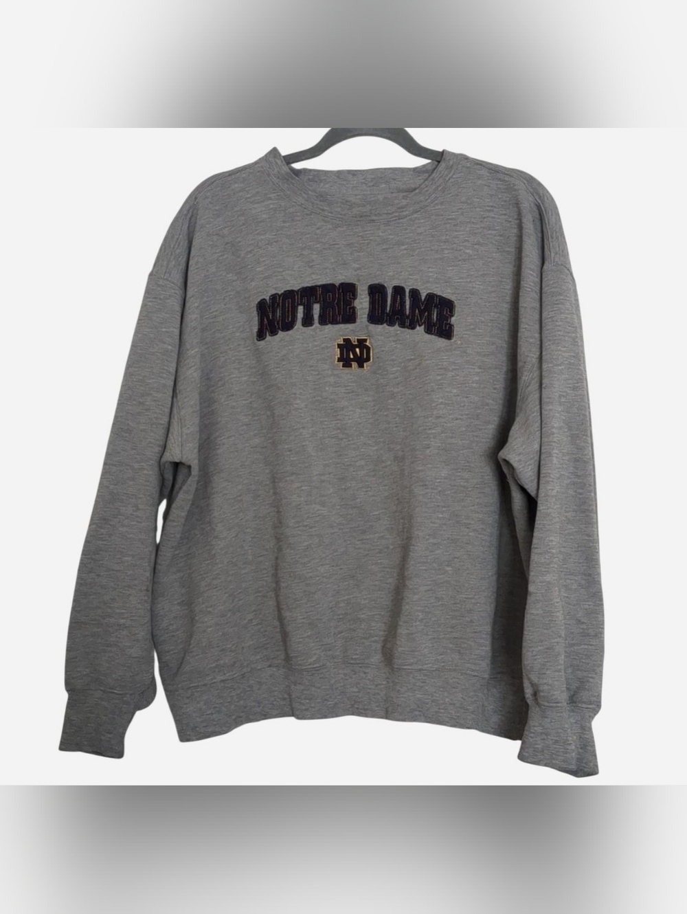 🔥 VINTAGE 90s Notre Dame JanSport Crewneck Sweatshirt - Size L - Heather Gray